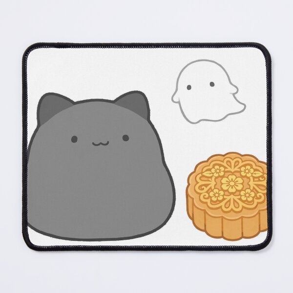 Item preview, Cute Black Cat Ghost Mooncake Mid Autumn Kawaii Sticker designed and sold by xiaoxiaochibi.