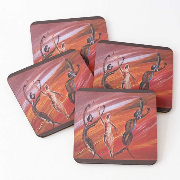 Item preview, Three Dancing Figures - Joy of Dance Abstract Painting designed and sold by JoannaG-B.