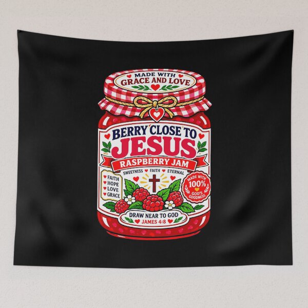 Item preview, Berry Close to Jesus Strawberry Jam – Cute Christian Faith designed and sold by plushism.