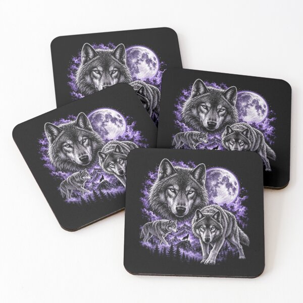 Item preview, Purple Moon Wolf Pack Portrait designed and sold by SassCity.