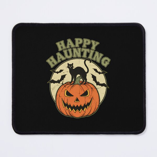 Item preview, Happy Haunting Vintage Cat Pumpkin Bats Moon designed and sold by GiaoCalonas.