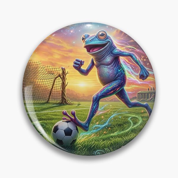 Item preview, Cosmic Alien Frog Soccer Player Football Galaxy Pop Surrealism designed and sold by Rain-Road.