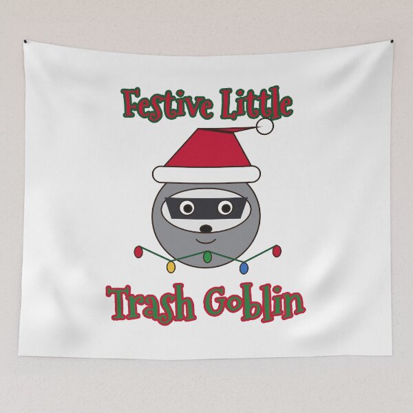 Item preview, Festive Little Trash Goblin Christmas Raccoon designed and sold by DuncanDavidKing.
