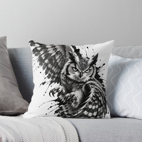 Item preview, Monochrome Owl in Dynamic Ink Art designed and sold by ModernPrints Lab.