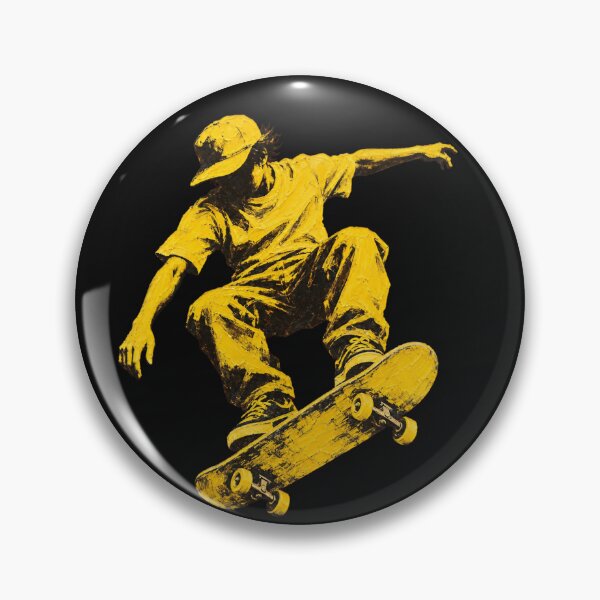 Item preview, Yellow Skateboard Jump – Retro Pop Art Skateboarding Design designed and sold by Jandedan.