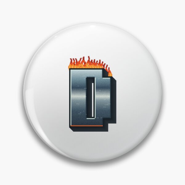 Item preview, Flaming Steel Letter D — Pixel Art Initial designed and sold by uncoXab.