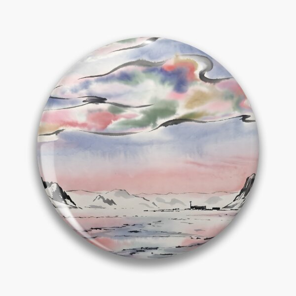 Item preview, Sumi-e Nacreous Clouds - Pearl Clouds of the Polar Night designed and sold by conohitoAI-ArtGallery.
