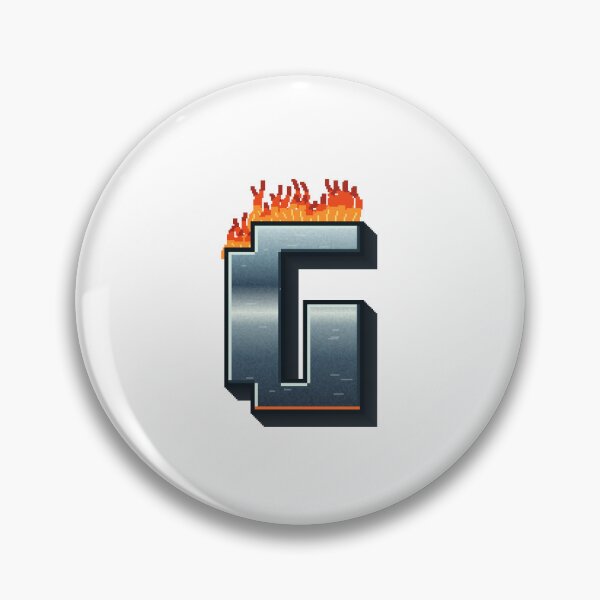 Item preview, Flaming Steel Letter G — Pixel Art Initial designed and sold by uncoXab.