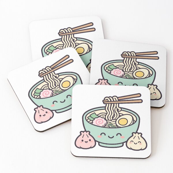 Item preview, Pegatina de tazón de ramen kawaii y dumplings designed and sold by Wild Shades.