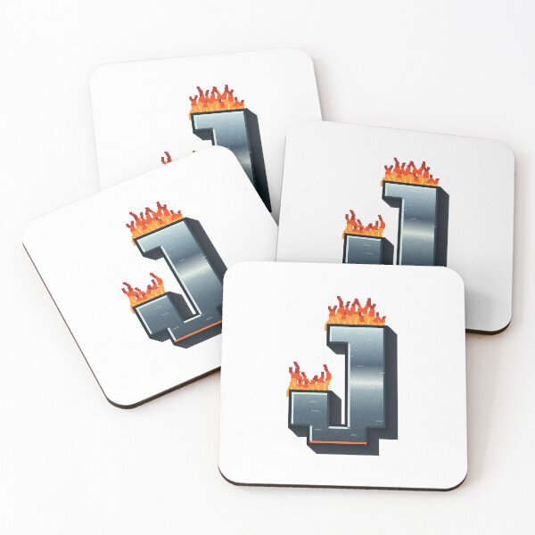 Item preview, Flaming Steel Letter J — Pixel Art Initial designed and sold by uncoXab.