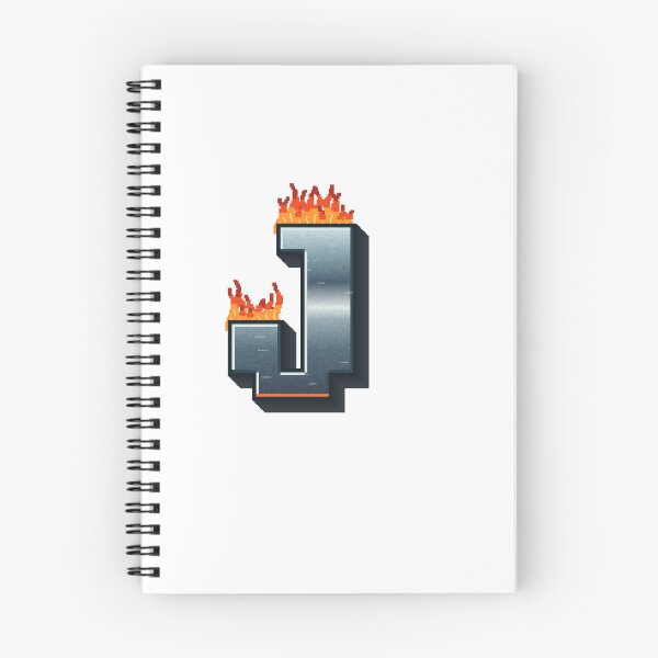 Item preview, Flaming Steel Letter J — Pixel Art Initial designed and sold by uncoXab.