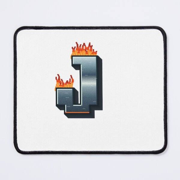 Item preview, Flaming Steel Letter J — Pixel Art Initial designed and sold by uncoXab.