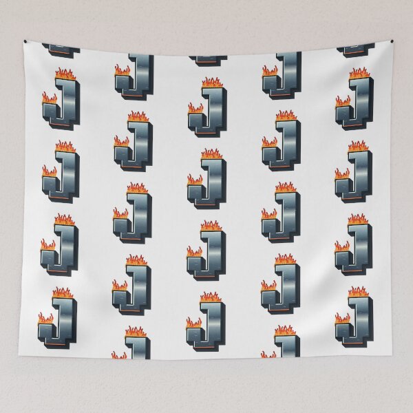 Item preview, Flaming Steel Letter J — Pixel Art Initial designed and sold by uncoXab.