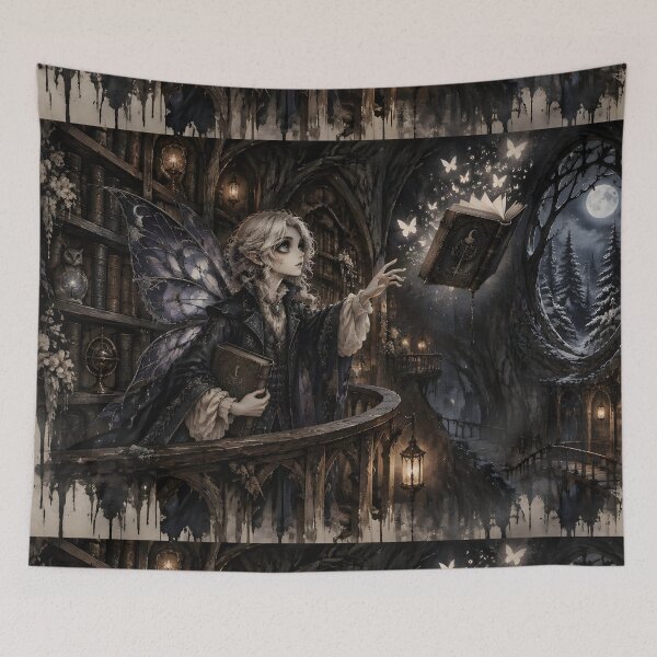 Item preview, Dark Academia Fairy with Floating Books designed and sold by sigmaartstudio.