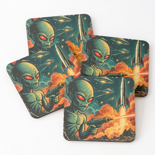 Item preview, Vintage Alien Invasion Sci-Fi Space Poster designed and sold by Curio Meridian.