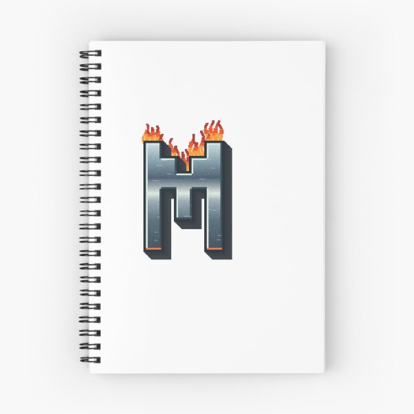Item preview, Flaming Steel Letter M — Pixel Art Initial designed and sold by uncoXab.