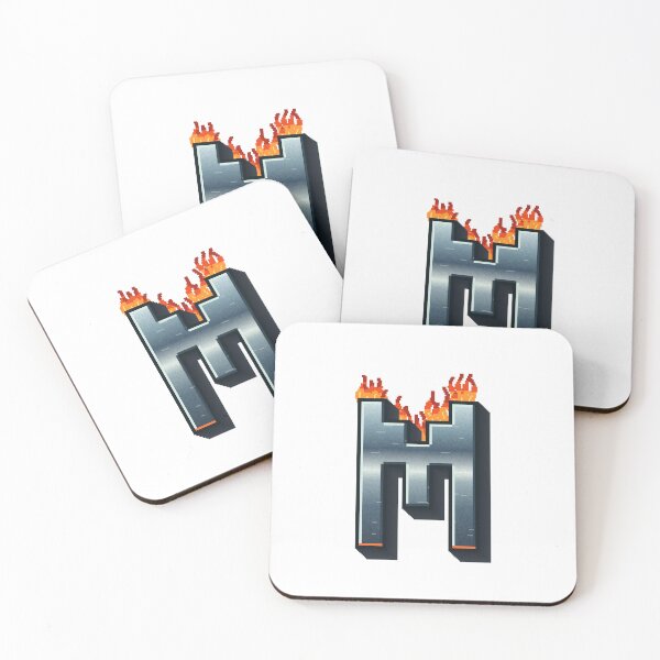 Item preview, Flaming Steel Letter M — Pixel Art Initial designed and sold by uncoXab.