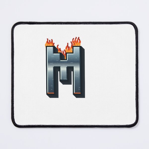 Item preview, Flaming Steel Letter M — Pixel Art Initial designed and sold by uncoXab.