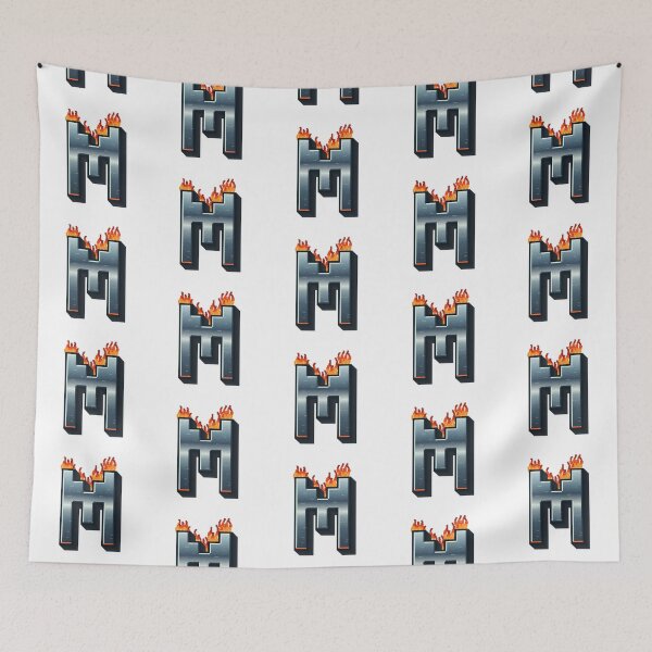 Item preview, Flaming Steel Letter M — Pixel Art Initial designed and sold by uncoXab.