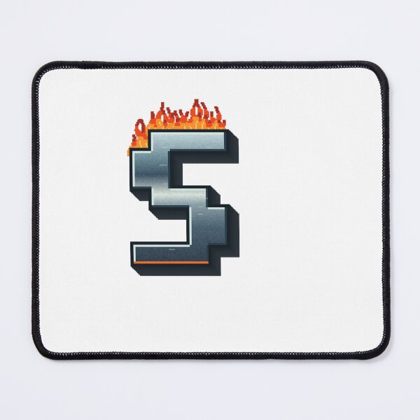 Item preview, Flaming Steel Letter S — Pixel Art Initial designed and sold by uncoXab.