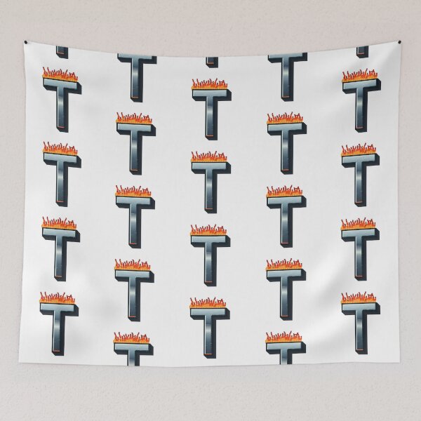 Item preview, Flaming Steel Letter T — Pixel Art Initial designed and sold by uncoXab.