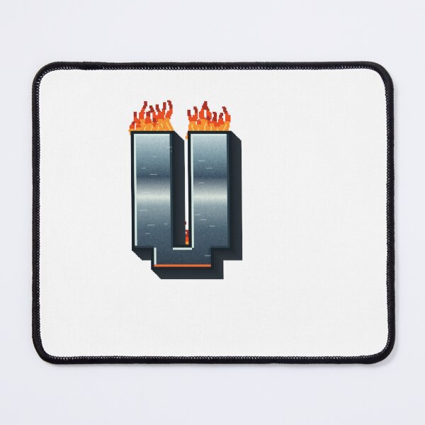 Item preview, Flaming Steel Letter U — Pixel Art Initial designed and sold by uncoXab.
