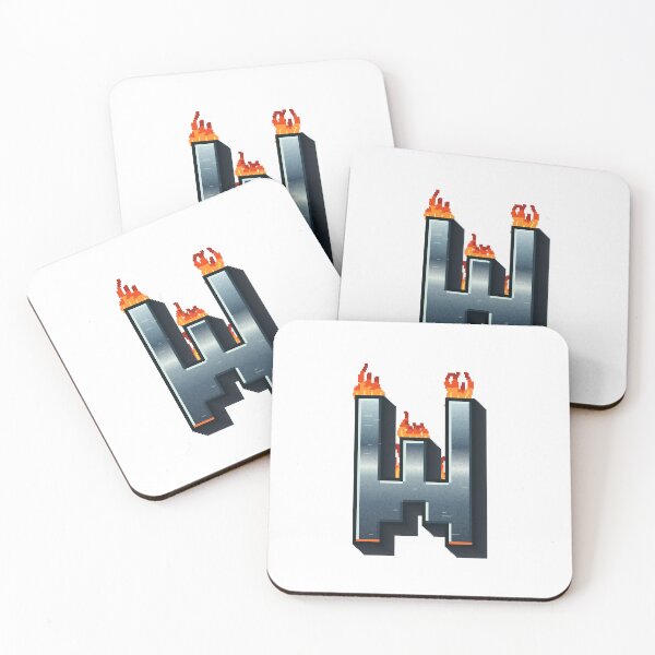 Item preview,  Flaming Steel Letter W — Pixel Art Initial designed and sold by uncoXab.