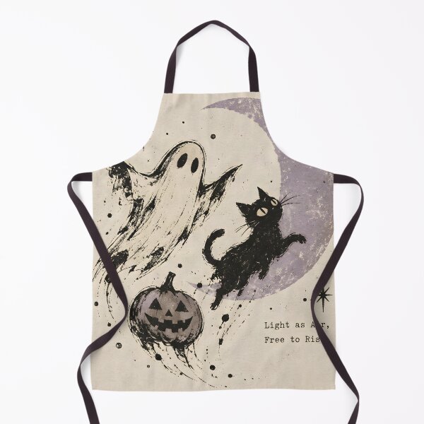 Item preview, Vintage Halloween Ghost Black Cat and Pumpkin designed and sold by sigmaartstudio.