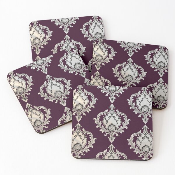 Item preview, Black Cherry Purple & Matte Gray Rococo designed and sold by DesignsByPrnces.