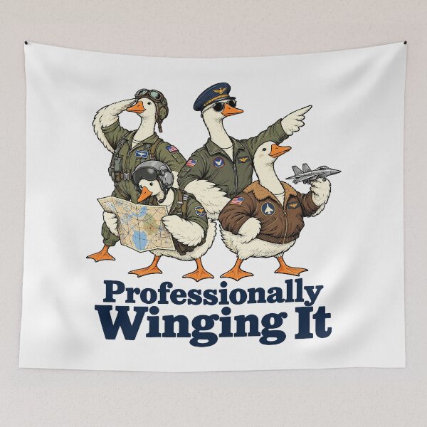 Item preview, Professionally Winging It Funny Pilot Goose Aviation designed and sold by roni-harbor.