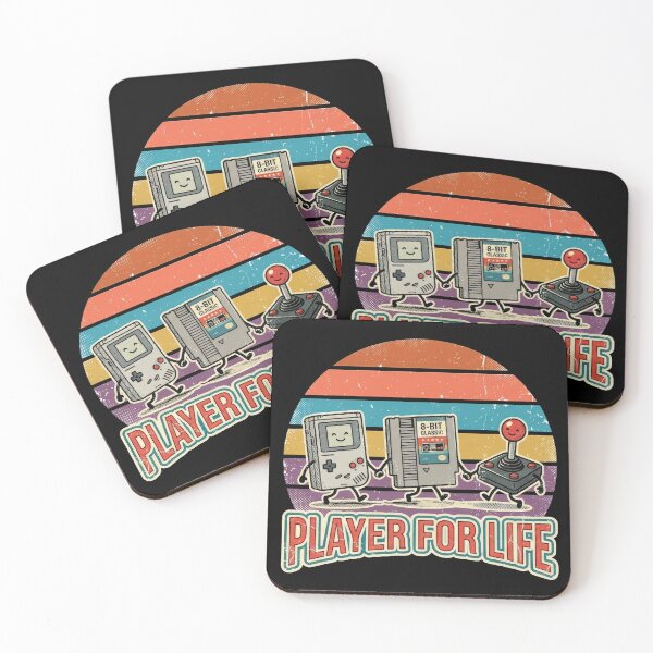 Item preview, Player For Life - Retro Vintage Video Game 8-Bit Nostalgia designed and sold by TontikDesign.