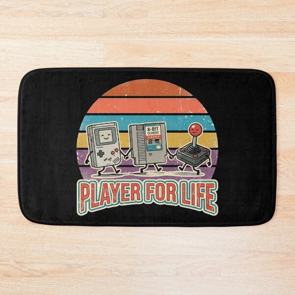 Item preview, Player For Life - Retro Vintage Video Game 8-Bit Nostalgia designed and sold by TontikDesign.