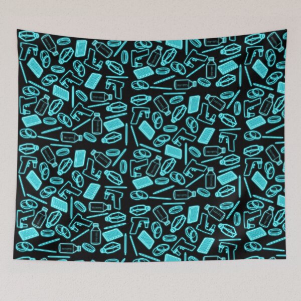 Item preview, Neon Blue Cell Culture Pattern designed and sold by emmacatwheels.