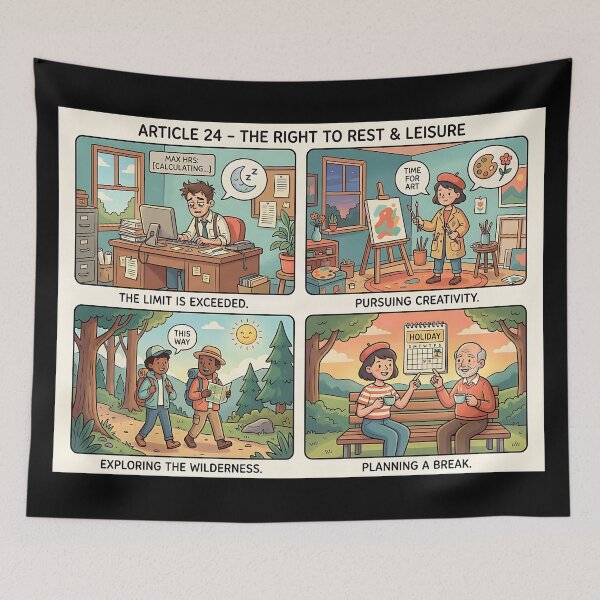 Item preview, The right to rest is enshrined in law: work, art, nature, vacation designed and sold by Mianku | Für das Leben.