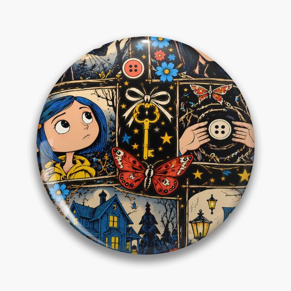 Item preview, Coraline Spooky Button Eyes Black Cat & Key Gothic Lover Halloween designed and sold by AlvinObrien.