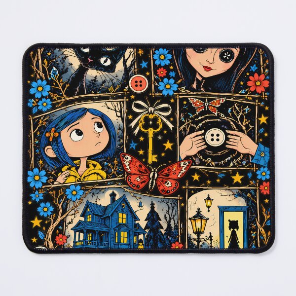 Item preview, Coraline Spooky Button Eyes Black Cat & Key Gothic Lover Halloween designed and sold by AlvinObrien.