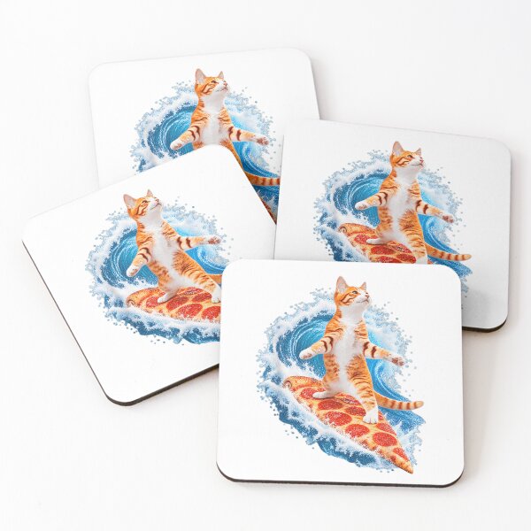 Item preview, Cat Surfing On Pizza Slice Surfer Kitten Cool Wave Art designed and sold by MountanBaugh.