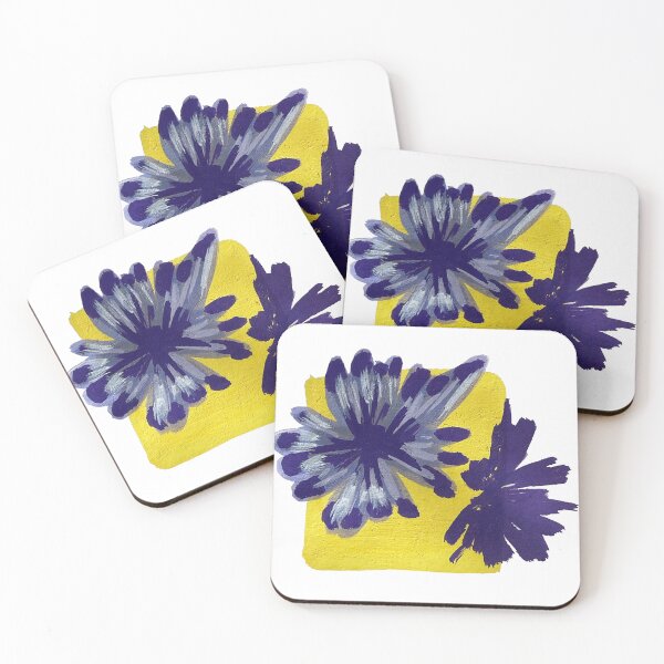 Item preview, Purple flower on a yellow background designed and sold by Antje Wauer.