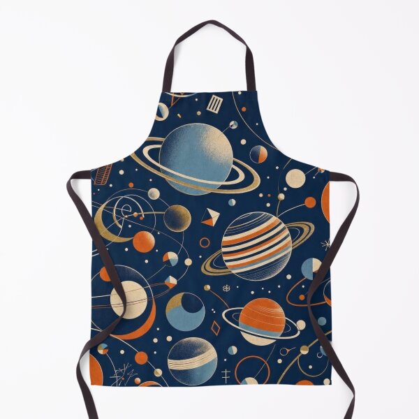 Item preview, Retro Planets & Orbit Rings - Navy Blue Astronomy Pattern designed and sold by Dogandesighn.