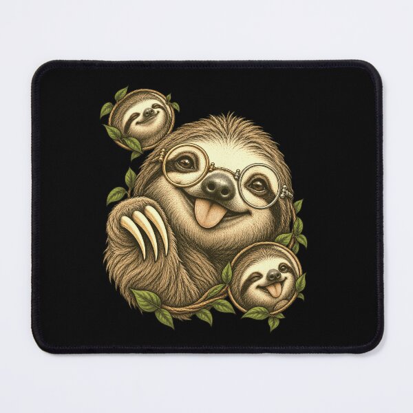 Item preview, Sloth With Glasses Tongue Out Cute Animal Lover designed and sold by FolkGraphics.