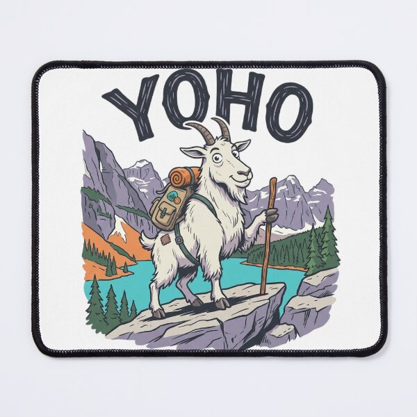 Item preview, Yoho National Park Hiking Mountain Goat Cartoon designed and sold by mood-draftsman.
