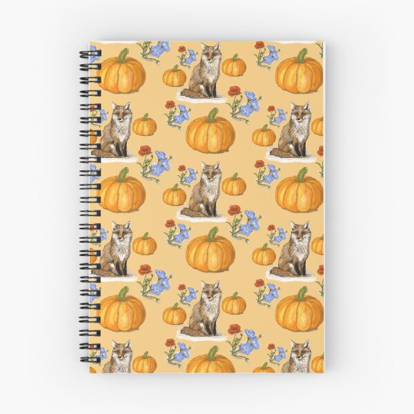Item preview, Autumn Fox and Pumpkins Floral Seamless Pattern designed and sold by hopenoli_art.