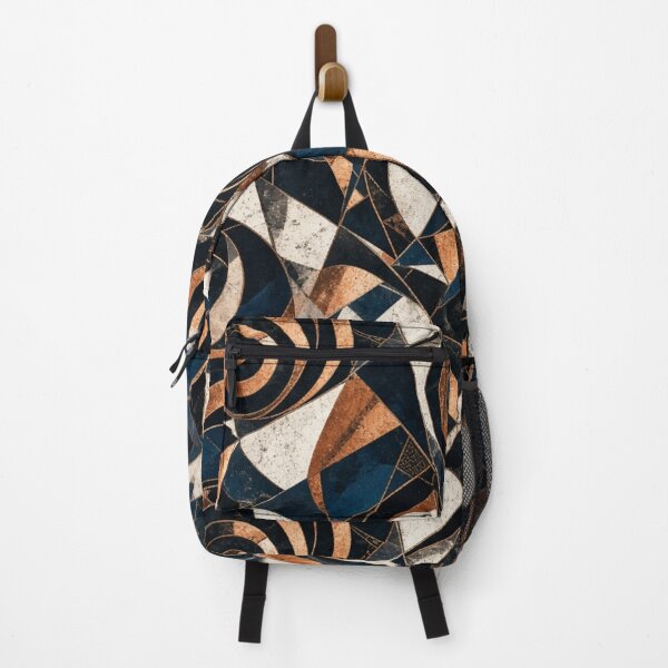 Item preview, Art Deco Geometric Mosaic - Navy Copper & Gold Marble Pattern designed and sold by Dogandesighn.