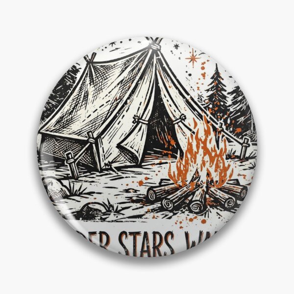 Item preview, Sleep Under Stars Wake Up Stiff — Camping Humor Linocut designed and sold by TheShopier.