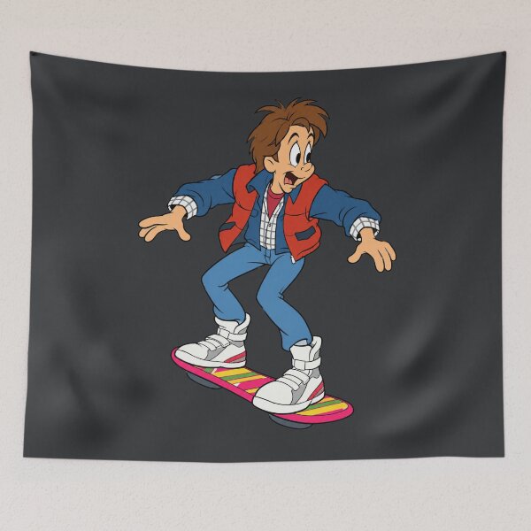 Item preview, Cartoon Time Traveler | Retro 80s Sci-Fi Hoverboard Adventure | Time Travel Fan designed and sold by MischiefFoundry.