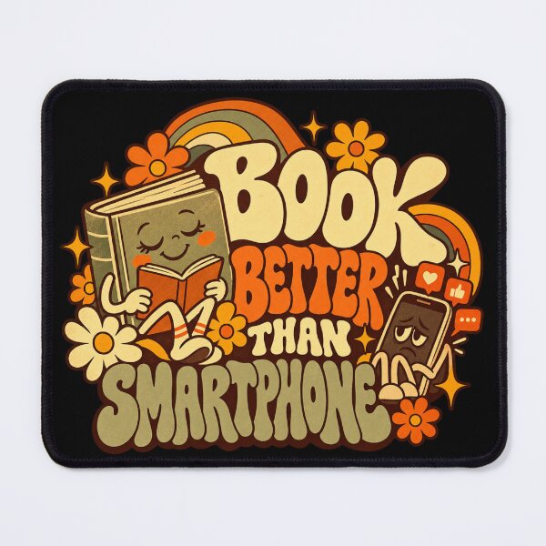 Item preview, Book Better Than Smartphone Funny Bookworm Retro Design designed and sold by RDproject.