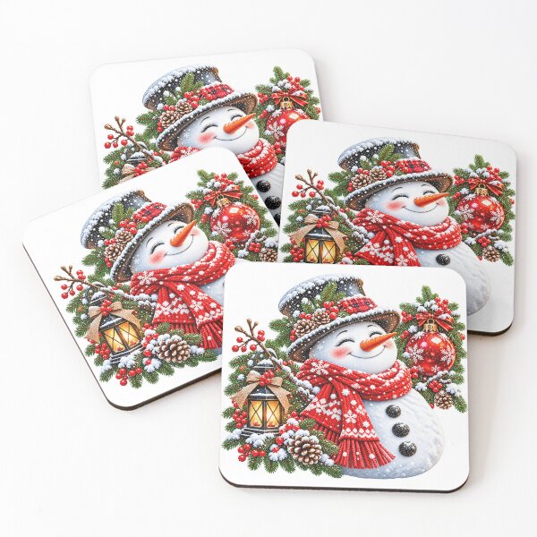 Item preview, Festive Snowman with Red Christmas Ornament designed and sold by JanChryzostom.
