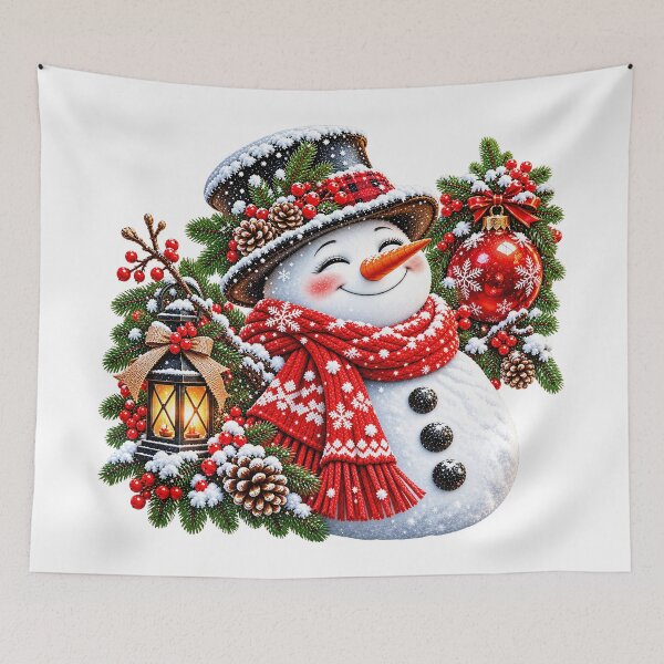 Item preview, Festive Snowman with Red Christmas Ornament designed and sold by JanChryzostom.