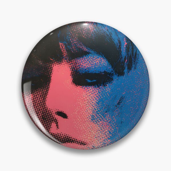 Item preview, Retro pop art portrait of a woman in pink and blue – 70s screen print style with halftone screen designed and sold by Artdavesalzburg.