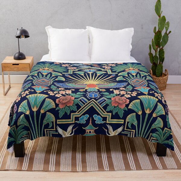 Item preview, Art Deco Maximalist Egyptian & Chinoiserie Silk Brocade Pattern designed and sold by Sybille-Yates.